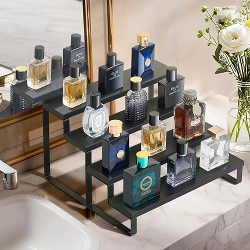 Wood Cologne Organizer for Men,12 Inch 4 Tier Cologn | All Products - Image 3