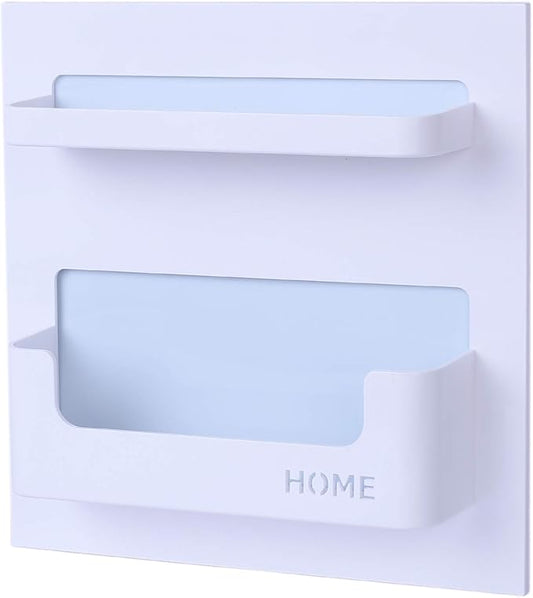 Bedside Shelf Bedroom Dorm Room Rack Organizer Storage -Use as Kid Student Wall Shelf to Organize Headphone,Remotes,Glass,Cellphones(Horizontal Type/White)