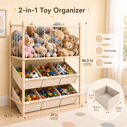 EAQ 2-in-1 Stuffed Animal Storage & Toy Organizer for Kids - Image 3