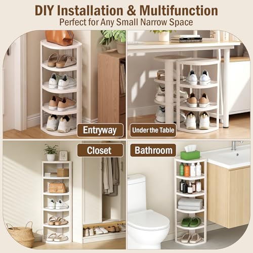 10 Tier Vertical Shoe Rack, Stackable Narrow Shoe Organizer - Image 7