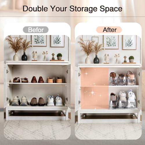 Shoe Slots Organizer, Adjustable 3-Level Shoe Stacker for Closet - Image 7