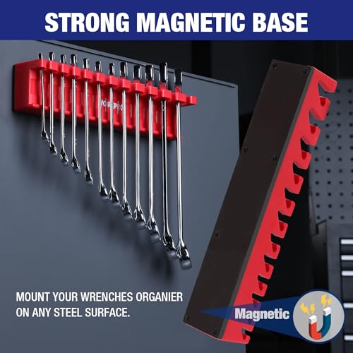 WORKPRO 2-Piece Magnetic Wrench Organizer, 24 Slots Wrench Holder - Image 4