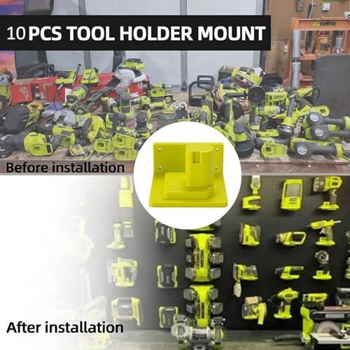 10 Pack Tool Holder Compatible with Ryobi 18V Wall Mount Plastic - Image 6