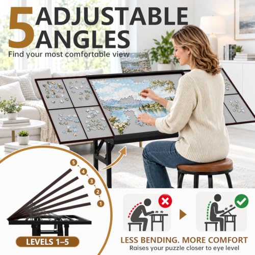 Foldable Puzzle Table 1500 Pcs with Sliding & Detachable - Image 6