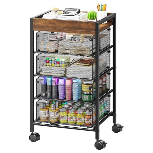 Rolling Cart with Drawers - Under Desk Storage Cart - Image 2