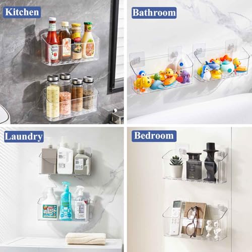 Bath Toy Storage Holder, 2 Pack Clear Bathtub Shower Caddy - Image 4