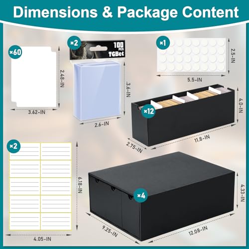Trading Card Storage Box, Card Boxes with 60 Divider - Image 4