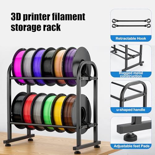 facka 3D Printer Filament Storage Rack,2-Tier Metal - Image 4