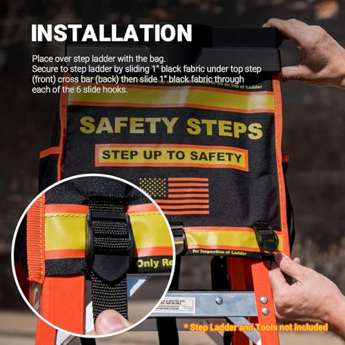 Ladder Organizer with Tool Bag and Slide-Out Tray, High - Image 5