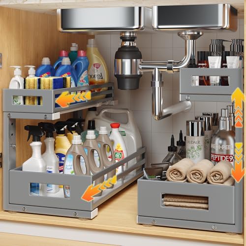 2-Pack 17"Deep Under Sink Organizer And Storage, 2-T | Under Sink Stor - Image 2