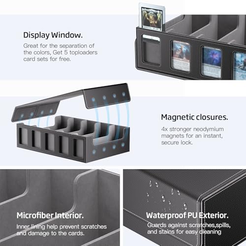 Trading Card Storage Box 5-Row 3900+ Capacity, Black - Image 6
