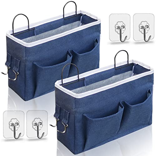 Kanrichu 2pcs Middle Wall Hanging Organizer Bag, Linen Fabric - Image 2
