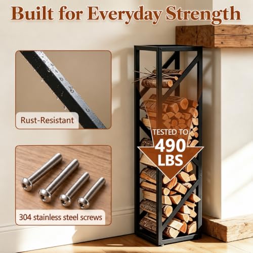 Firewood Rack Indoor, 47-Inch Indoor Firewood Holder - Image 7