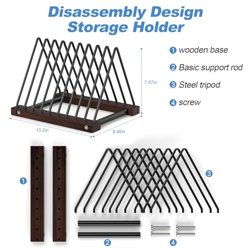 Pashion Vinyl Record Storage Rack,Detachable Desktop Stand - Image 3