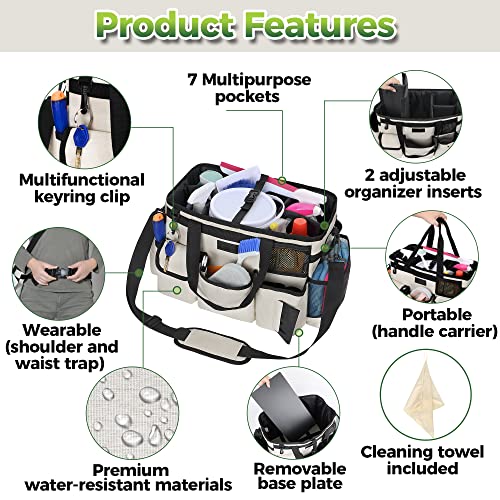 Cleaning Caddy Organizer with Handle - Large Caddy Bag for House - Image 4