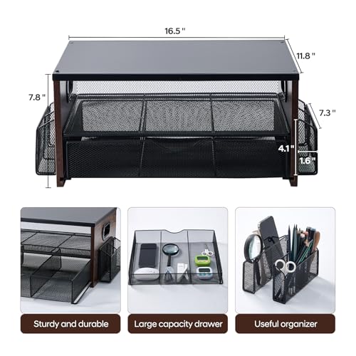 Printer Stand,Desktop Printer Stand with 2-Tier Storage Shelves - Image 3