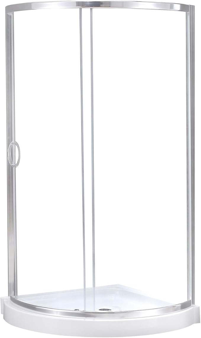OVE Decors Breeze 32 in. Corner Shower Clear Sliding Door with Base in Chrome Finish