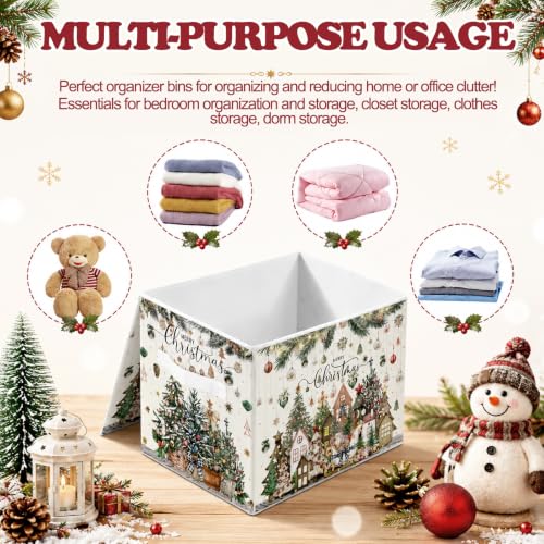 Briwooody Neutral Christmas Storage Bin with Lid | Home Organization - Image 5