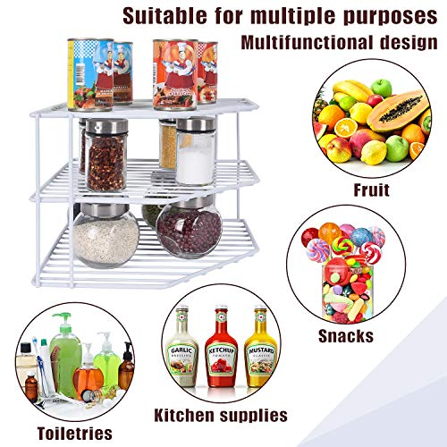 3-Tier Corner Shelf Counter and Cabinet Organizer - Steel Metal - Image 5