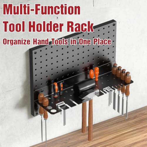 Heavy Duty Metal Pegboard Wall Organizer with 30 Hooks - Image 7