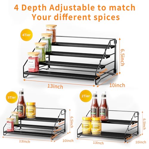 4 Tier Spice Rack Organizer for Cabinet, Depth | Spice Racks & Pantry - Image 6