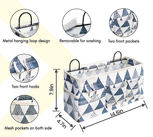 Kanrichu 3pcs Large Wall Hanging Organizer Bag, Linen - Image 3