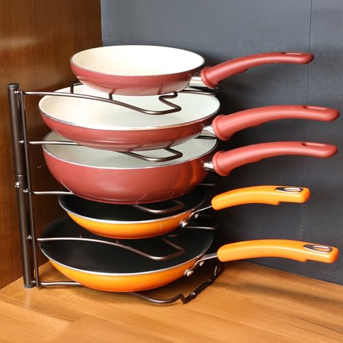 Deco Brothers Pan Organizer Rack for Kitchen Cabinet and Counter - Image 4