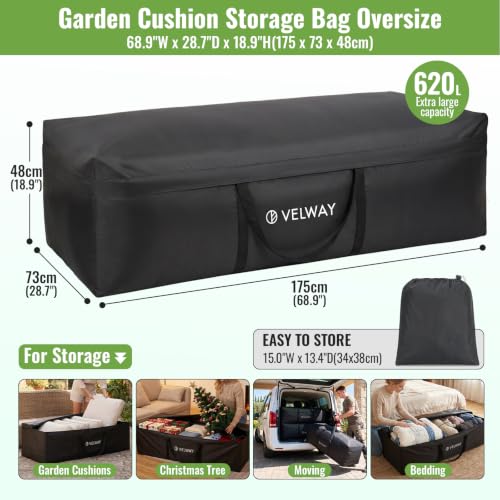 Outdoor Cushion Storage Bag Water-Resistant 420D Oxford - Image 3