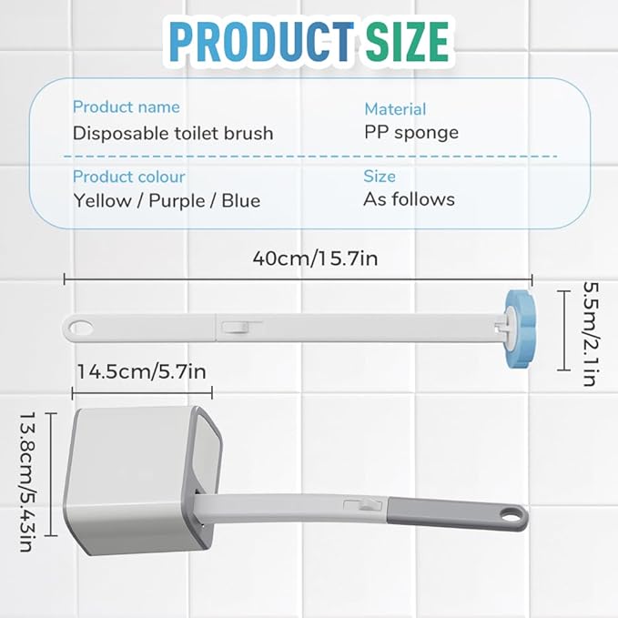 Disposable Toilet Brush with 18 Toilet Wand Refills, 2026 New Wall-Mounted Toilet Bowl Cleaning Wand, Disposable Toilet Bowl Cleaner Wand and Holder Set (Gray 18 Brush Heads)