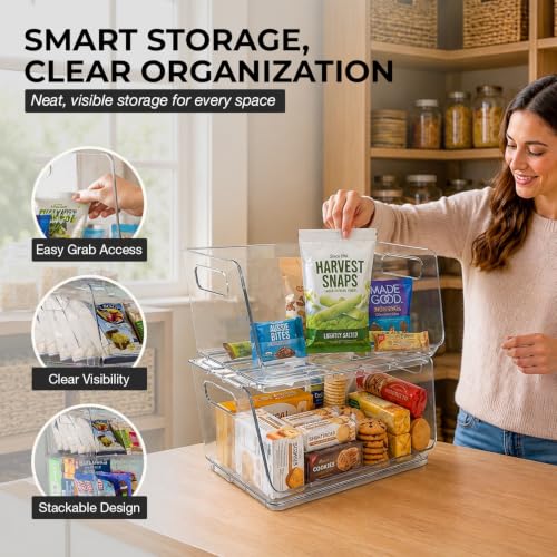 ClearSpace Stackable Storage Bins, Front Pantry Organizer - Image 4