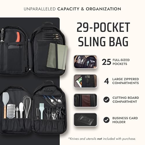 Asaya Chef Knife Sling Bag - 29 Pockets for Knives - Image 3