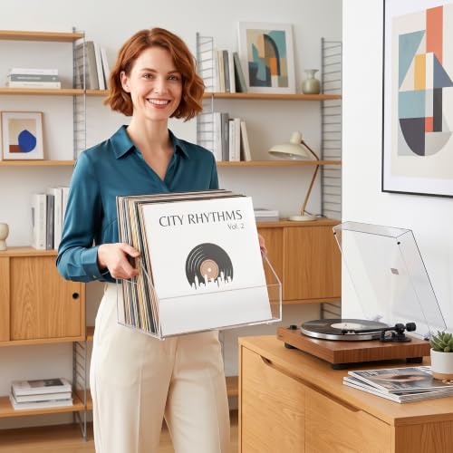 ZOOFOX Clear Acrylic Vinyl Record Storage Box | Home Organization - Image 3