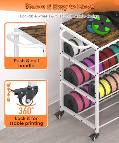 3-Tier 3D Printer Filament Storage Rack with Stand & - Image 5