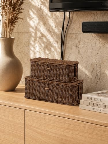 Cable Management Box, Cord Organizer with Lid & Cable Ties - Image 7