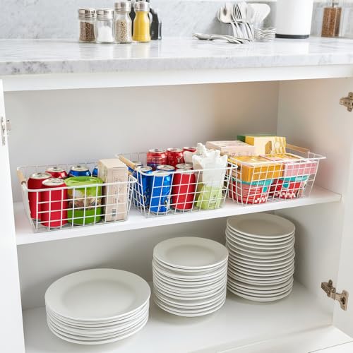 LeleCAT White Wire Baskets for Organizing with Handl | All Products - Image 7