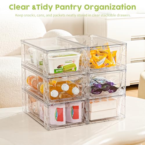 6 Pack Acrylic Storage Drawers, Clear Stackable Storage Drawers - Image 6