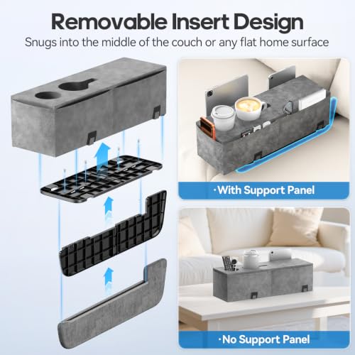 Removable Sofa Armrest Couch Caddy with Cup Holder Insert Between - Image 6