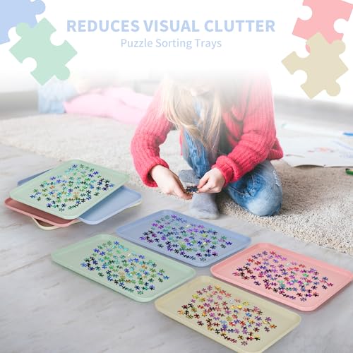 8 Pcs Large Puzzle Sorting Trays Stackable, 15 x 10 Inch - Image 6