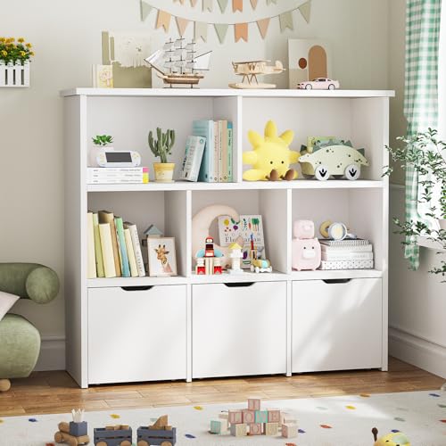 Teckid 2-in-1 Toy Storage Organizer with 5 Cubbies | Home Organization - Image 2