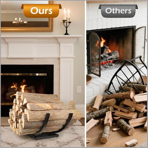 Curved Firewood Rack Holder Outdoor: 30 Inch Heavy-Duty - Image 5