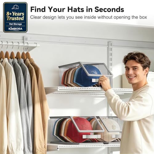 3 Packs Stackable Hat Storage for Baseball Caps Holds up - Image 4