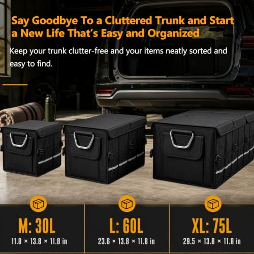 Trunk Organizer With Lid For SUV Car Trunk Foldable Oxford - Image 8