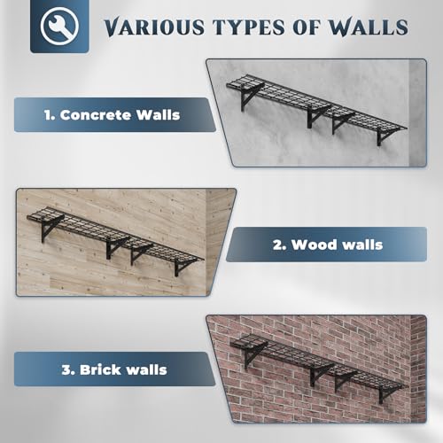 Jusgym 2 Pack Wall Mounted Garage Shelving, 1x4ft - Image 4