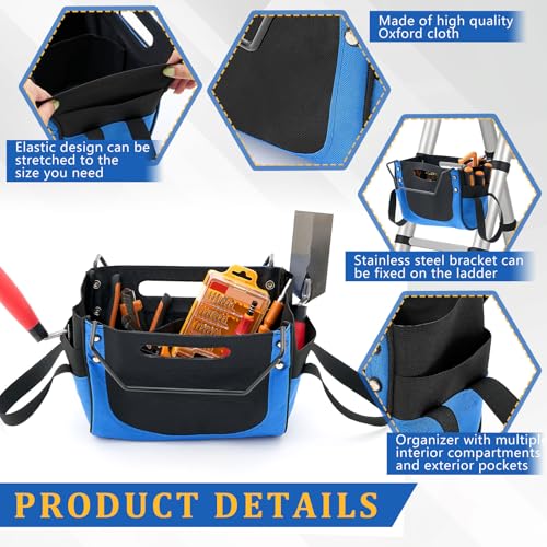 Aliceset Upgraded Ladder Tool Holder Bag with Metal Frame - Image 4