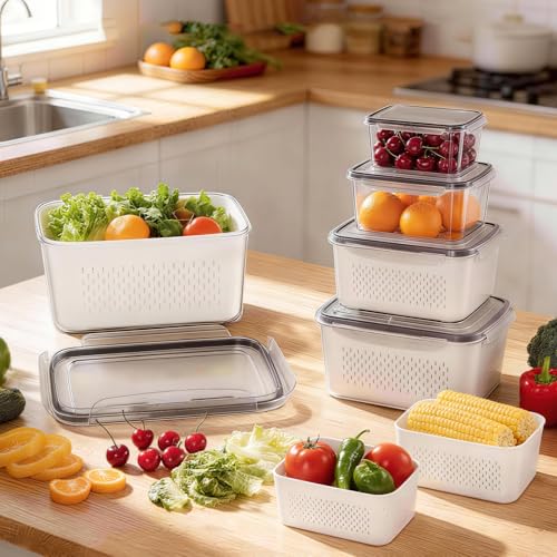 HOMETALL 8 Pack Fruit Storage Containers for Fridge, | All Products - Image 5