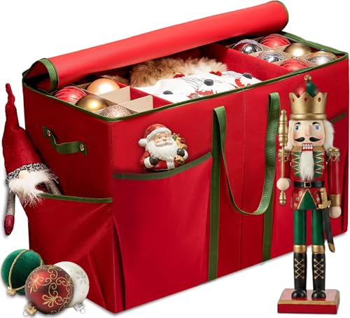 ZOBER Large Christmas Ornament Storage Box - Stores 80 3" - Image 2