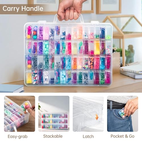 Bead Organizer Box, 60 Pack Small Clear Storage Boxes with Labels - Image 6