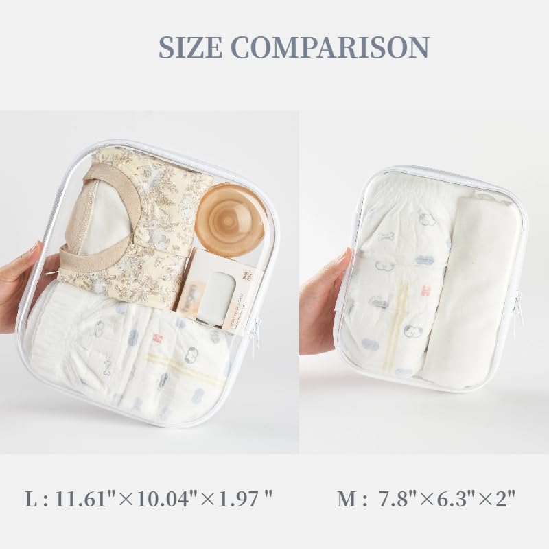 3 Pcs Large Clear Hard Shell Zipper Case, 1.3mm Heavy Duty - Image 4