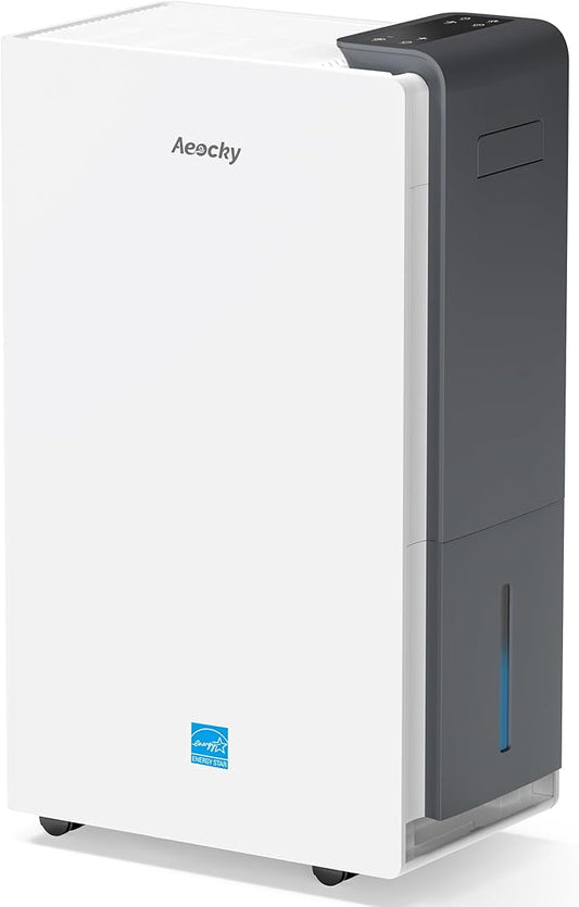 5500 Sq.Ft Most Efficient Energy Star 2024 Dehumidifier,AEOCKY Max 105 Pint/Day Smart Compressor Dehumidifier with Drain Hose,Intelligent Humidistat,for Basement,Bedroom,Home,Bathroom