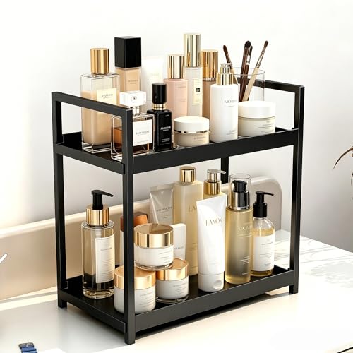 Bathroom Counter Organizer, 2 Tier Black Counter Shelf - Image 5